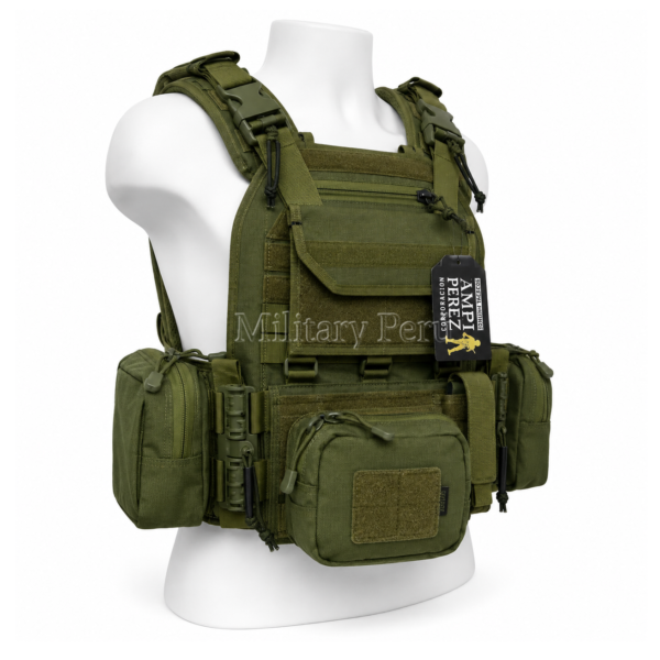 CHALECO TACTICO AMPI CON POUCH VERDE 1