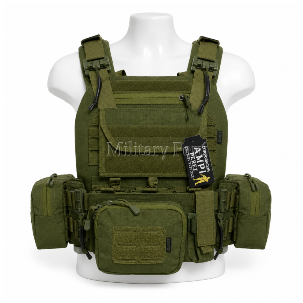 CHALECO TACTICO AMPI CON POUCH VERDE